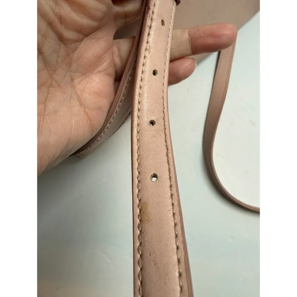 Kate Spade Pink Saffiano Leather Butterfly Floral Satchel Crossbody Bag